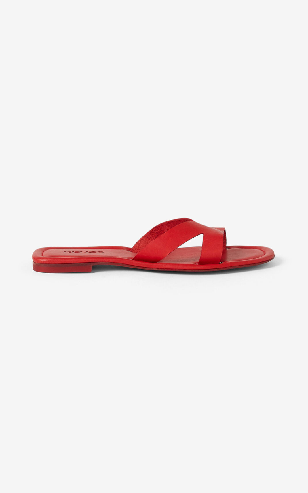 Mules Kenzo Femme OPANKA flat Cuir Rouge KOGWI-1905